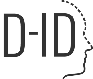D-ID logo - the letters with the side profile of a face