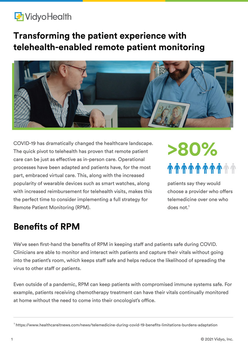 Enghouse Vidyo eBook RPM-Transforming the Patient Experience