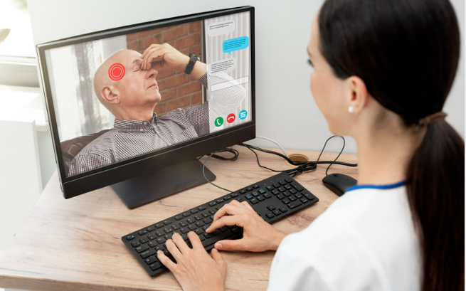 female doctor treating patient with chronic disease through telehealth